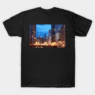 Lasalle Street Bridge at Night T-Shirt